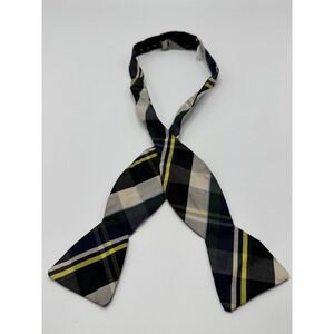 Vintage RN 54726 Plaid Tartan 100% Cotton Adjustable Self-Tie Bow Tie AS‎ IS